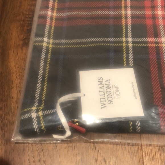 Tiger embroidered tartan pillow cover William Sonoma home - Picture 5 of 11